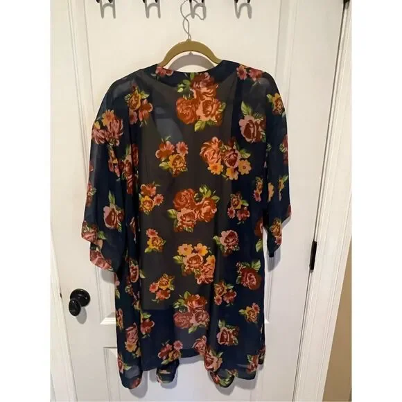 Matilda Jane Blue and Mustard Set Kimono and Tank top size L